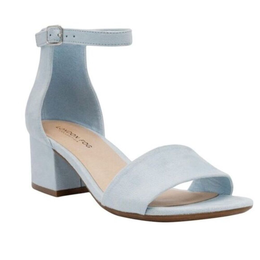 London Fog Women’s Sandals sz 8 Powder Blue Block Heel